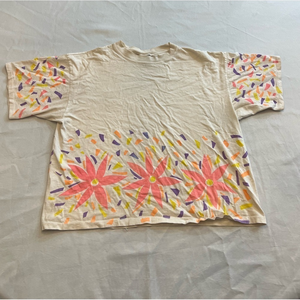 PRO SPIRIT 80’s Vintage Single Stitch Crop Top T-Shirt, Size Large